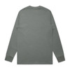 A long-sleeve t-shirt in a muted grey colour, featuring a plain back design and cuffed sleeves.
