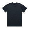 A dark-coloured heavy tee t-shirt with a classic crew neck design. It features a logo tag on the inside.