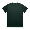 A dark green heavy tee shirt with a classic crew neckline and short sleeves, featuring a branding logo.