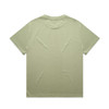 A light green oversized t-shirt with a plain back and a brand logo. Suitable for casual wear.