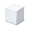 A white sticky cube measuring 70 x 70mm, featuring 670 sheets, with a smooth, solid surface.