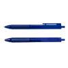 A blue gel pen set featuring two different styles, both with a smooth grip and a subtle branding logo.