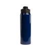 A drink bottle featuring a sleek navy design and a free flow lid, holding 750ml.
