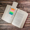 A Rectangle Milk Carton Bookmark features a kraft paper design with colorful sticky tabs for marking pages in a book.