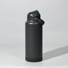 A drink bottle in a sleek, dark grey finish with a durable design and a secure handle for easy carrying.