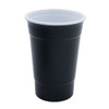 A drink cup featuring a black exterior and white interior, designed with a double wall for insulation.