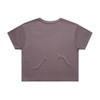 A cropped t-shirt in a muted mauve colour, featuring a simple design with no visible text or graphics.
