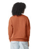 A lightweight crewneck sweatshirt in burnt orange, featuring a relaxed fit and a visible logo on the back.