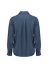 A women's long sleeve shirt in a navy blue colour, featuring a back pleat and buttoned cuffs. It has a logo present.