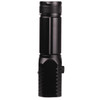 A black LED torch featuring a textured grip and a rotating bezel for focus adjustment. It includes a brand logo.