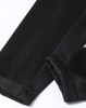 A black softshell corporate jacket with sleek, smooth fabric and finished sleeves. It features a logo on the fabric.