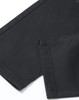 A close-up of men's black flexi chino pants, highlighting the fabric and stitching details.
