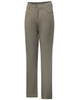Men's flexi chino pants in a muted olive green, featuring a classic jean style with a logo on the waistband.