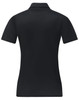 A black Ladies' Sustainable Jacquard Knit short sleeve polo with a classic collar and back view. It features a logo.