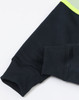 A safety hoodie featuring a two-tone design in black and high-visibility yellow with segmented reflective tape.