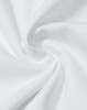 A close-up of white cotton fabric, showcasing its soft texture and smooth weave, with a slight twist.