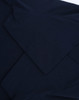 A navy blue ladies' premium cotton short-sleeve tee shirt featuring a logo.