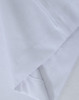 A close-up of a white premium cotton long-sleeve T-shirt showcasing its fabric texture and stitching details.