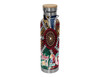 A drink bottle featuring a vibrant Aboriginal-inspired design, stainless steel body, and a bamboo lid.