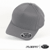A grey FLEXFIT® 110 cap with a curved visor and a logo on the side.