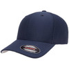 A navy blue baseball cap with a smooth texture and a branded logo on the front.