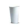 A paper coffee cup in white, with a simple design and a logo on it, holding 350ml of liquid.