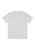 A plain white short sleeve tee with a logo on the back. Ideal for casual wear.