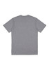 A grey men's short sleeve t-shirt with a plain back. It features a logo on the side.