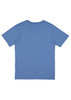 A short sleeve tee in a blue colour featuring a simple back design and a branding logo.