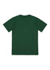 A green short sleeve tee with a plain back and a logo on the upper back.