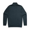 A dark green half zip crew jumper featuring a plain design and a collar. It has long sleeves and ribbed cuffs.