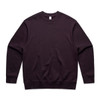 A dark purple jumper with a crew neck and long sleeves. The garment features a subtle logo.