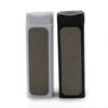 Two rectangular screen cleaning devices, one white and one black, each with a grey cleaning surface and a logo.