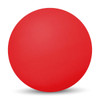 A red high bounce ball with a smooth surface, suitable for games and novelty activities. Features a branding logo.