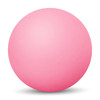 A pink high bounce ball featuring a smooth surface and a rounded shape. It includes a logo.
