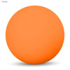 A bright orange high bounce ball with a smooth surface and a rounded shape. It features a logo.
