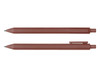 A brown Virgo ballpoint pen, featuring a sleek design and a clip for easy attachment. It has a smooth writing tip.