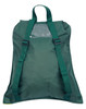 A green excursion bag with adjustable straps and a clear pocket on the back. It features a simple design and no visible logos.