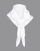 A white Chef's Scarf with a knotted design, featuring a smooth, lightweight fabric and a subtle logo.