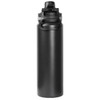 A drink bottle in matte black finish, featuring a flip-top lid and a logo on the side. Holds 800ml.