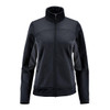 A Women's Appaloosa Knit Jacket in black, featuring a zip front and high collar, with side pockets and a logo.