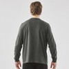 Men's long sleeve tee in a muted grey colour, featuring a plain back design and a fitted silhouette.