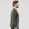 A long-sleeved men's T-shirt in dark green, featuring a crew neck and a slim fit design.