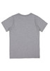 A short sleeve tee in grey with a plain back and a logo on the neck area.
