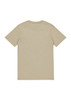 A beige short sleeve tee with a simple design and no visible graphics on the back, featuring a logo.