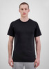 A black short sleeve tee for men, featuring a simple design and a standard fit.