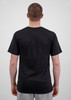A black short sleeve tee displayed from the back, featuring a simple design and regular fit.
