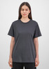 A women's short sleeve tee in a dark grey colour, featuring a classic crew neck and relaxed fit.