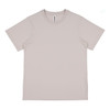 A light beige women's short sleeve tee featuring a simple design and a label inside.
