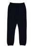 Men's track pants in black with an elastic waistband and a back pocket. Features a simple design and tapered fit.